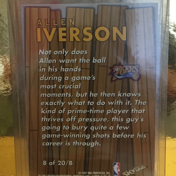 Allen Iverson 1997 NBA BOSS Card - Picture 5 of 6